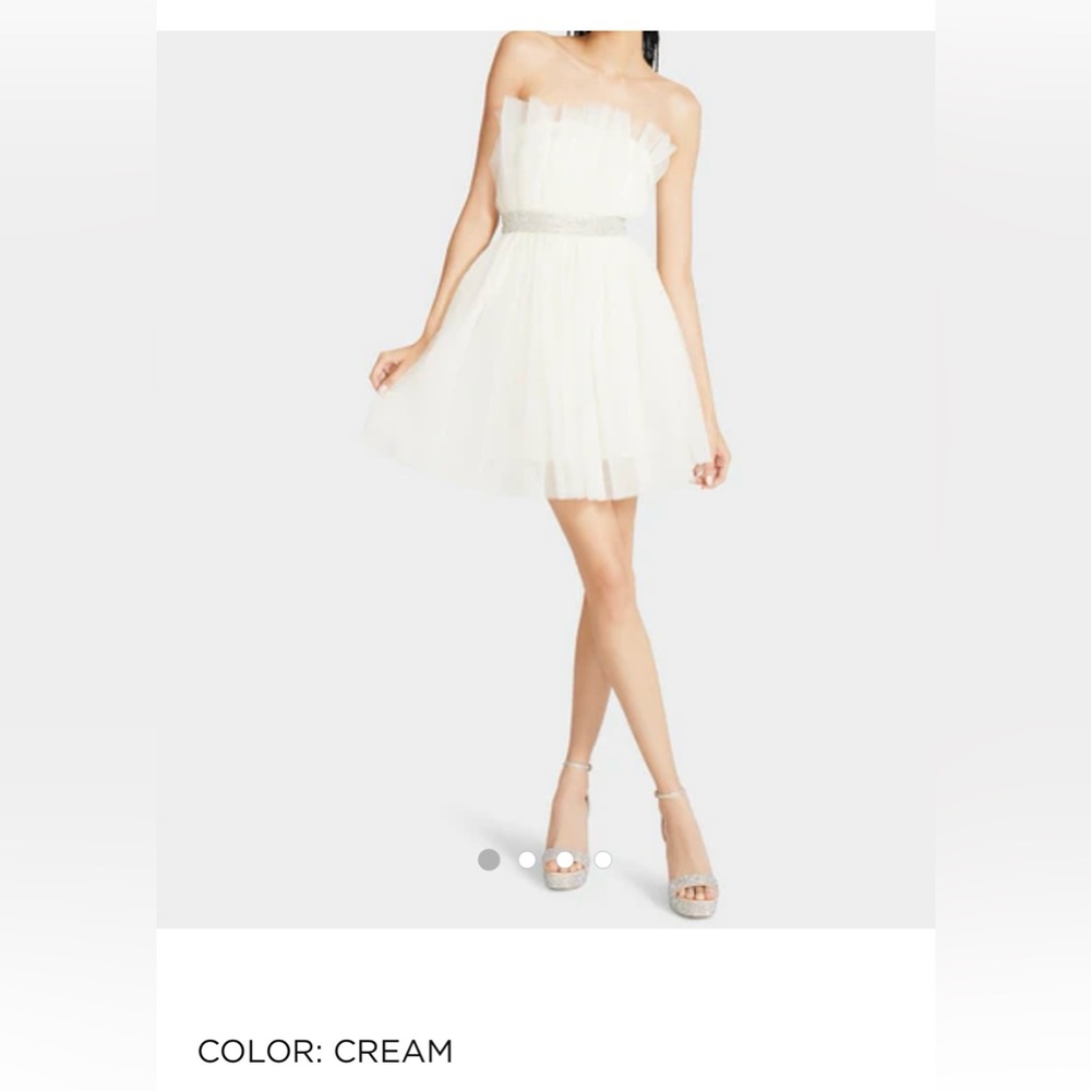 Betsey Johnson Bling Tulle Dress NWT Size S White